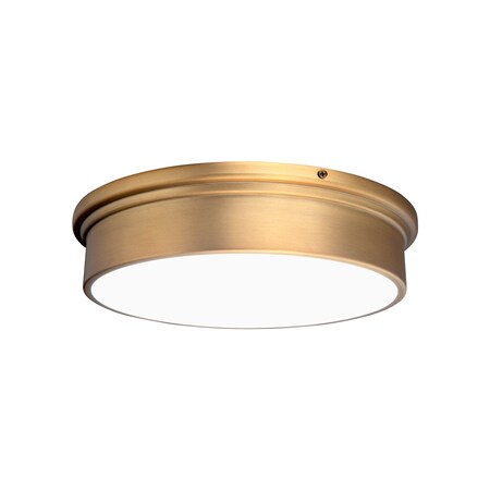 Dweled York 12in LED Flush Mount 3000K in Aged Brass FM-450